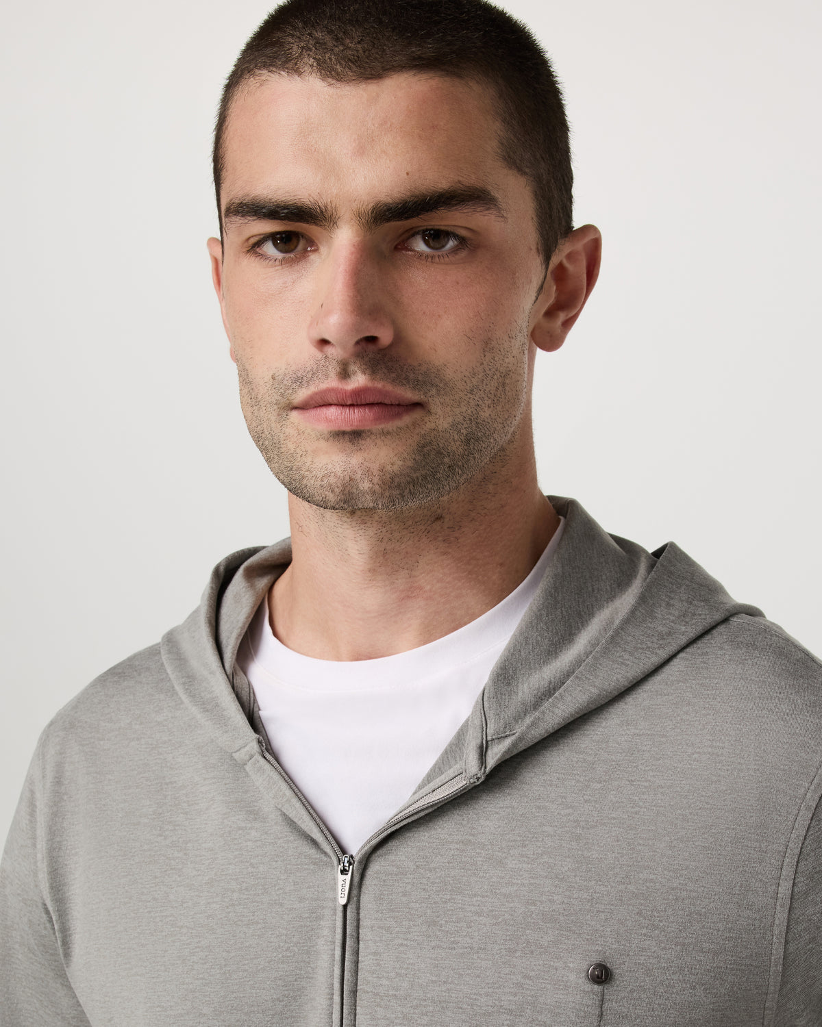 Ponto Full Zip Hoodie Men's Driftwood Heather Hoodie - Vuori