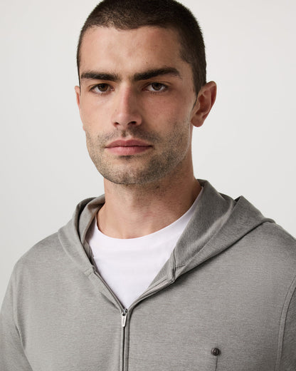 Ponto Full Zip Hoodie Men's Driftwood Heather Hoodie - Vuori