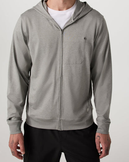Ponto Full Zip Hoodie Men's Driftwood Heather Hoodie - Vuori
