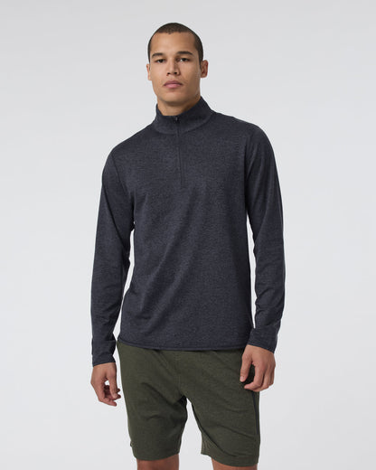 Ponto Half Zip Mock Neck Charcoal Heather - Vuori
