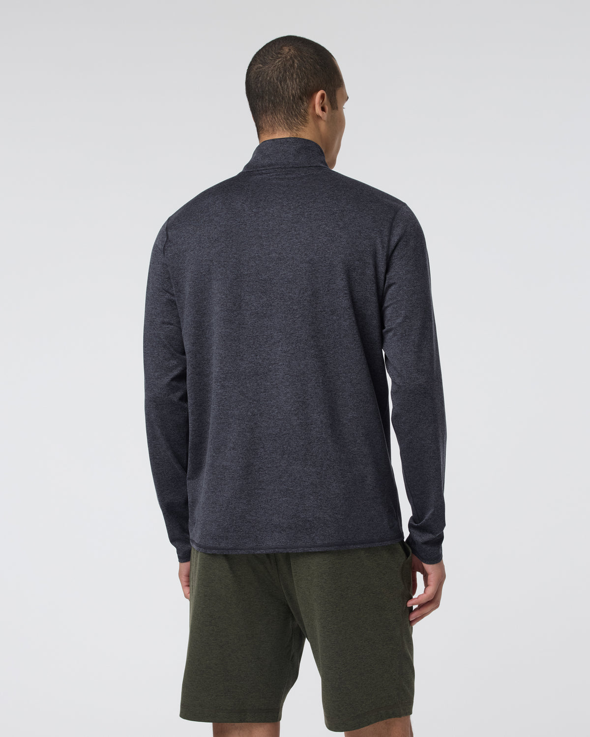 Ponto Half Zip Mock Neck Charcoal Heather - Vuori