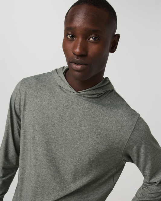 Long Sleeve Everyday Fitness Hoodie River Rock Heather - Vuori