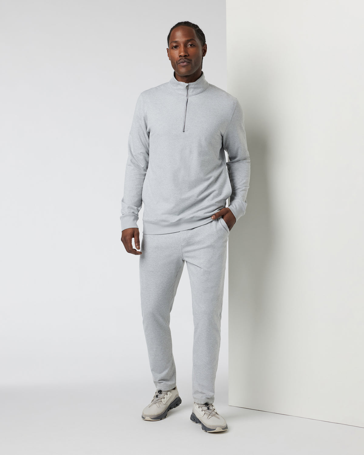 Coronado Half Zip Men's Light Grey Sweatshirt - Vuori