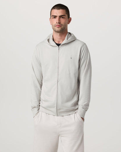 Ponto Full Zip Hoodie Men's Salt Heather Hoodie - Vuori