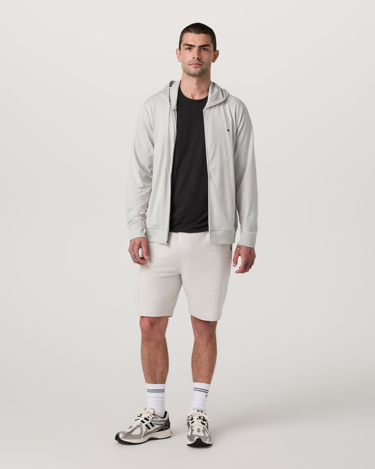 Ponto Full Zip Hoodie Men's Salt Heather Hoodie - Vuori
