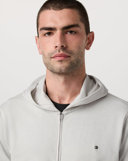 Ponto Full Zip Hoodie Men's Salt Heather Hoodie - Vuori