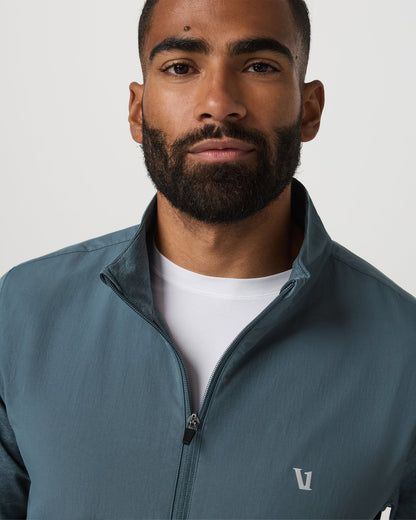 Sunday Element Half Zip Men's Blue Sea Heather Layer - Vuori