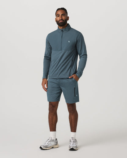 Sunday Element Half Zip Men's Blue Sea Heather Layer - Vuori
