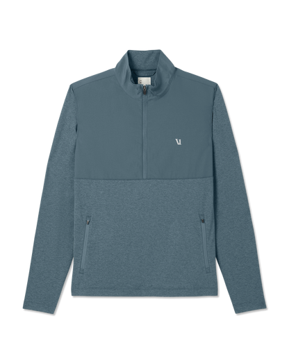 Sunday Element Half Zip Men's Blue Sea Heather Layer - Vuori