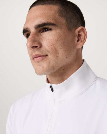 Ponto 1/2 Zip Mock Neck Men's White Mock Neck Top - Vuori