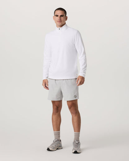Ponto 1/2 Zip Mock Neck Men's White Mock Neck Top - Vuori