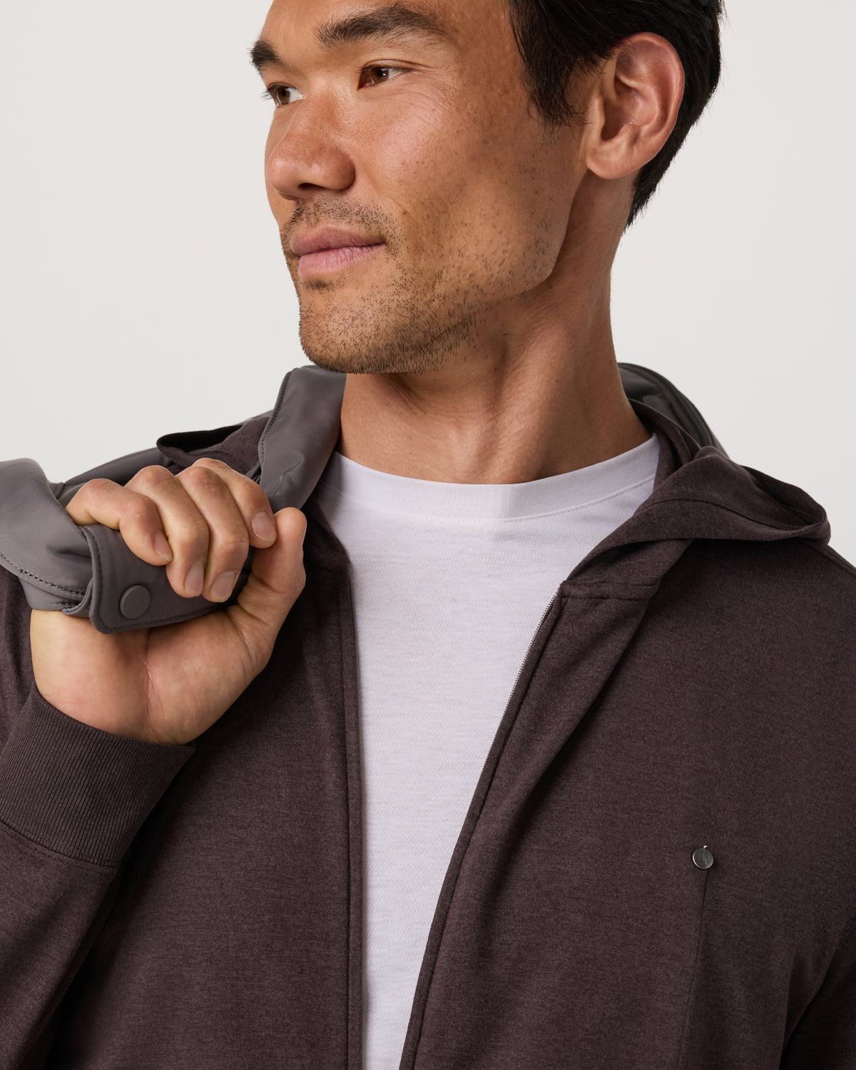 Ponto Full Zip Hoodie Men's Sangria Heather Hoodie - Vuori