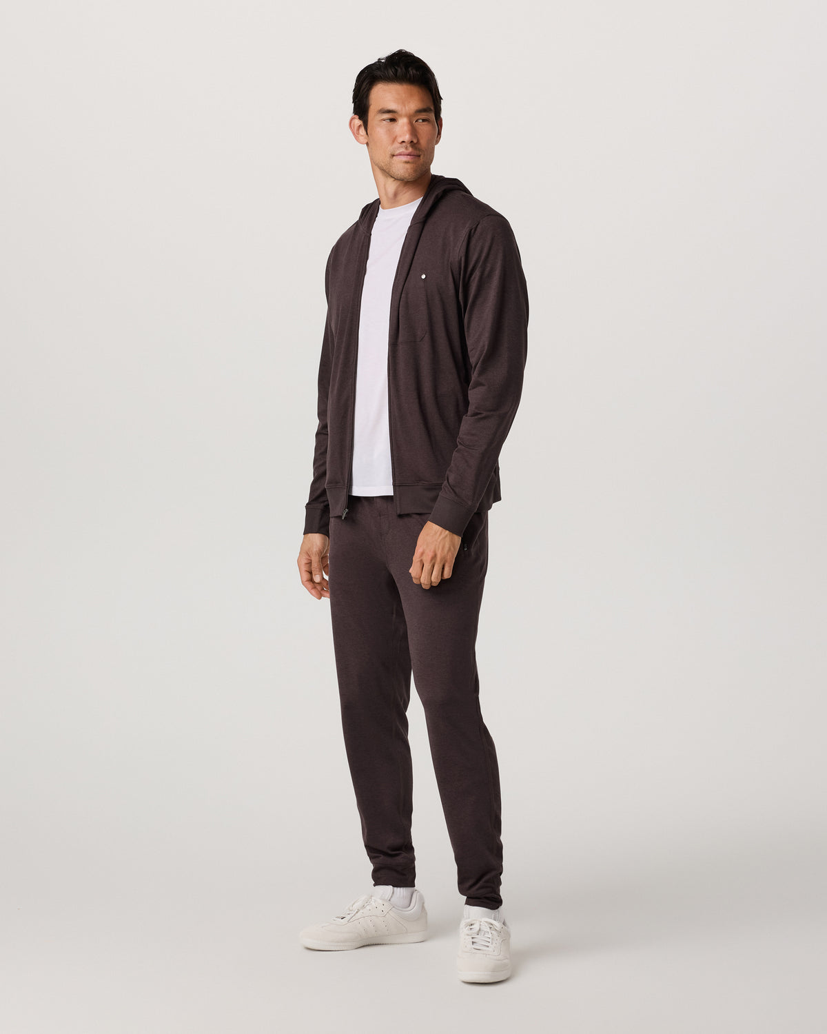 Ponto Full Zip Hoodie Men's Sangria Heather Hoodie - Vuori