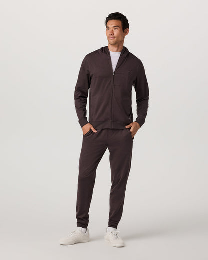 Ponto Full Zip Hoodie Men's Sangria Heather Hoodie - Vuori