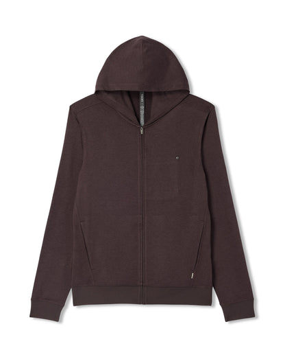 Ponto Full Zip Hoodie Men's Sangria Heather Hoodie - Vuori