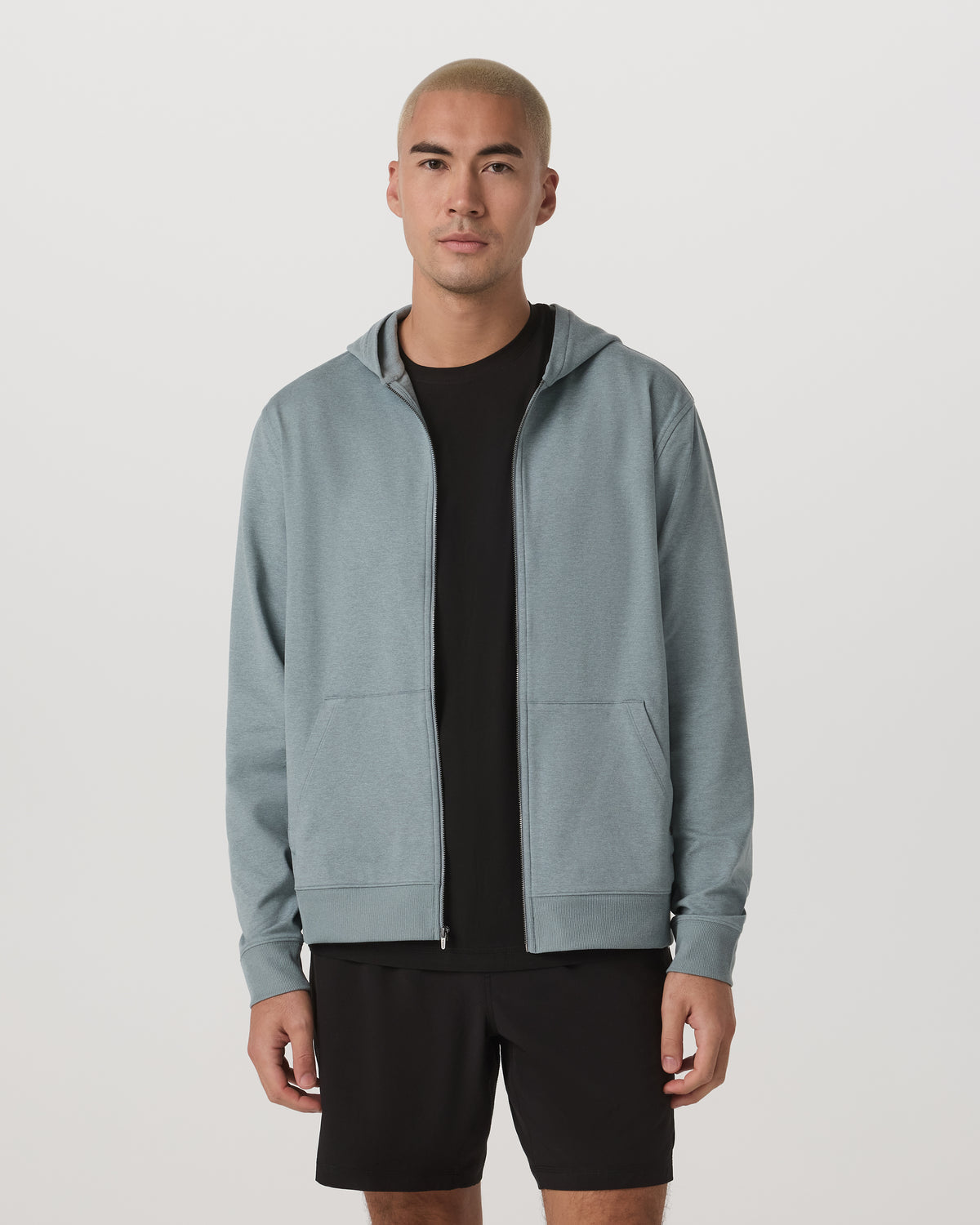 Coronado Full Zip Hoodie 2.0 Misty Blue Heather Jacket - Vuori