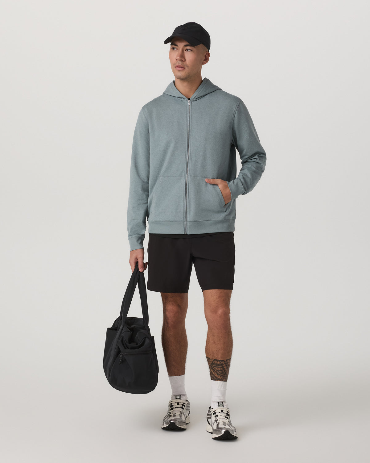 Coronado Full Zip Hoodie 2.0 Misty Blue Heather Jacket - Vuori