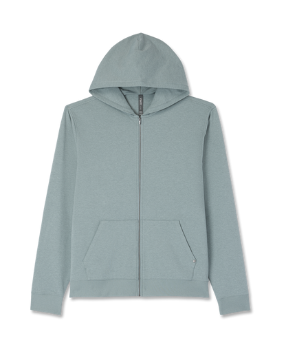 Coronado Full Zip Hoodie 2.0 Misty Blue Heather Jacket - Vuori
