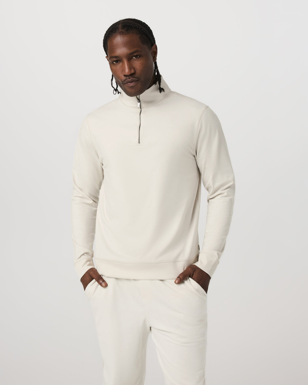 Coronado Half Zip Men's Ivory Heather Pullover - Vuori
