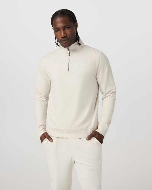 Coronado Half Zip Men's Ivory Heather Pullover - Vuori