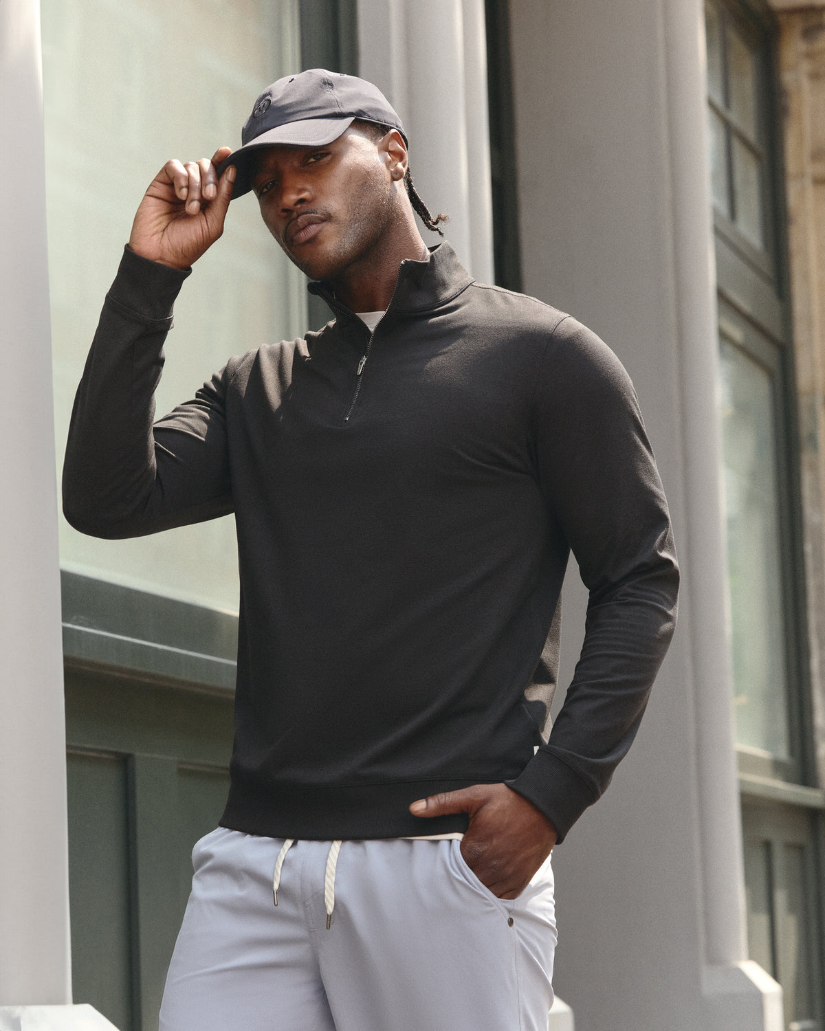 Coronado Half Zip Black Heather - Vuori