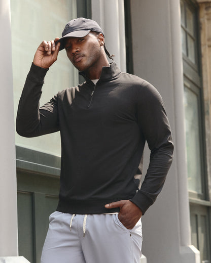 Coronado Half Zip Black Heather - Vuori