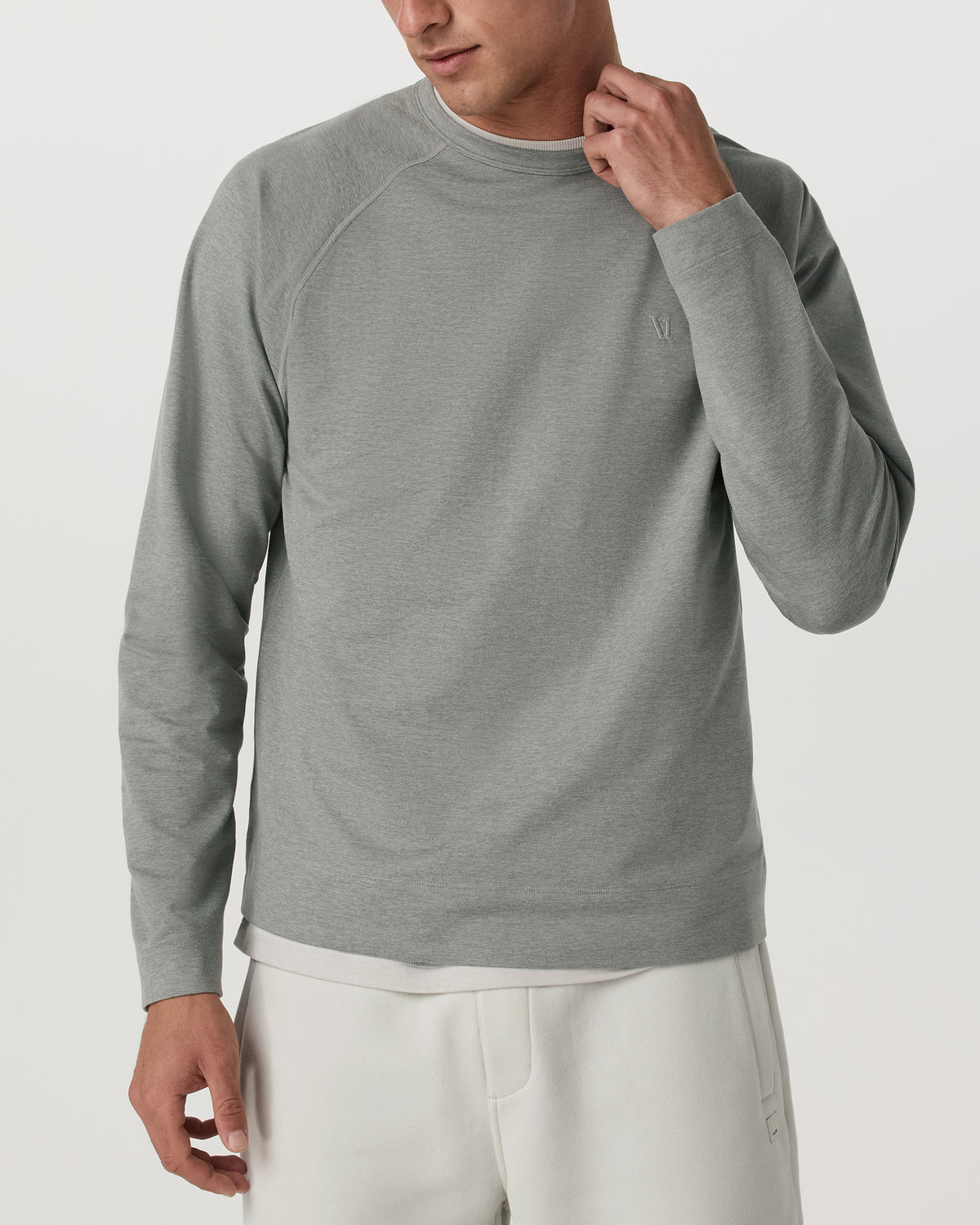 Coronado Crew - Relaxed Fit Driftwood Heather Crewneck - Vuori
