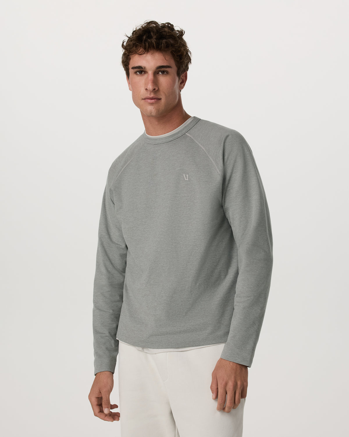 Coronado Crew - Relaxed Fit Driftwood Heather Crewneck - Vuori