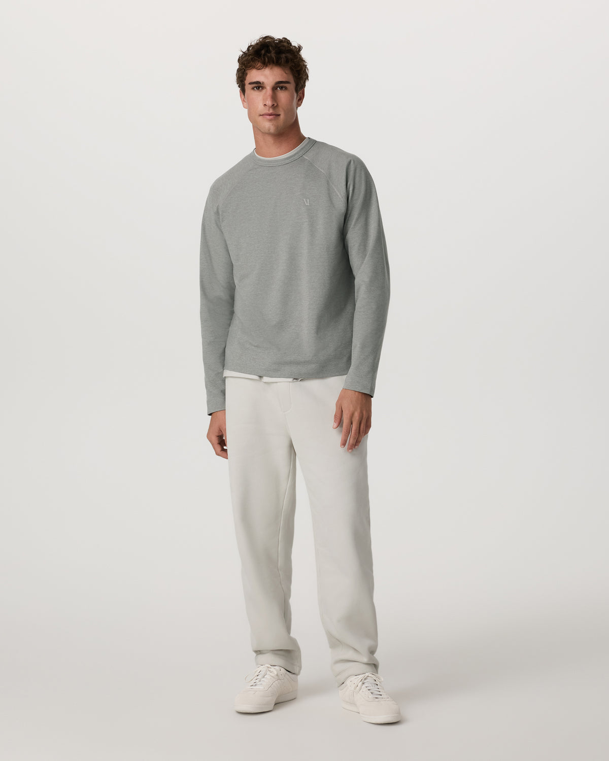 Coronado Crew - Relaxed Fit Driftwood Heather Crewneck - Vuori