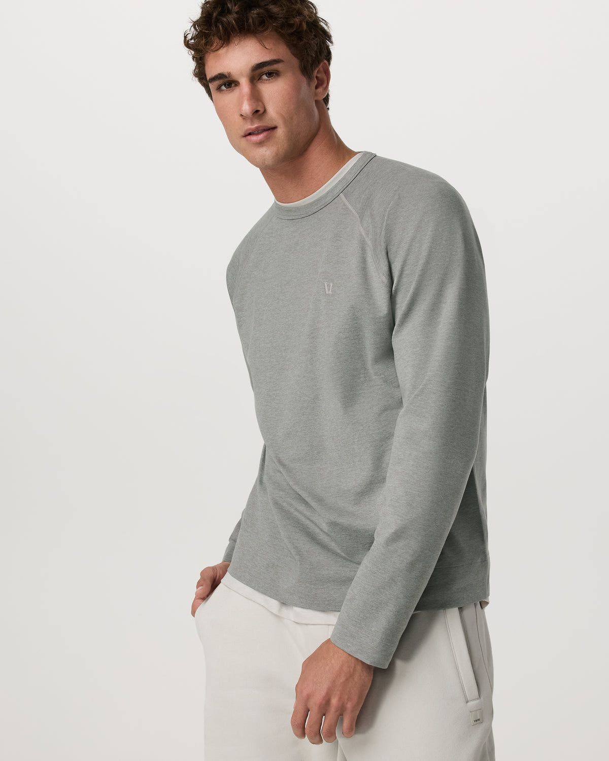 Coronado Crew - Relaxed Fit Driftwood Heather Crewneck - Vuori