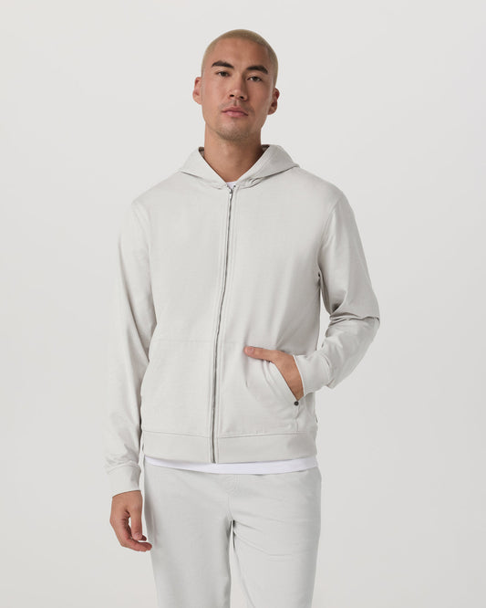 Coronado Full Zip Hoodie 2.0 Men's Salt Heather Jacket - Vuori
