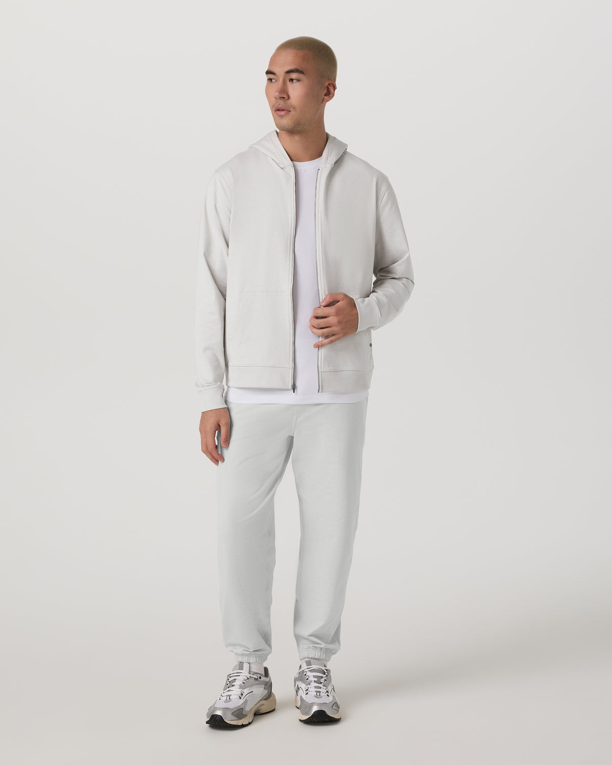 Coronado Full Zip Hoodie 2.0 Men's Salt Heather Jacket - Vuori