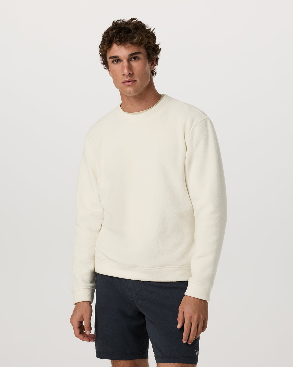 Beach Fleece Crew Men's Bone Heather Crewneck - Vuori