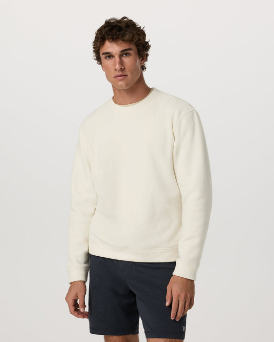 Beach Fleece Crew Men's Bone Heather Crewneck - Vuori
