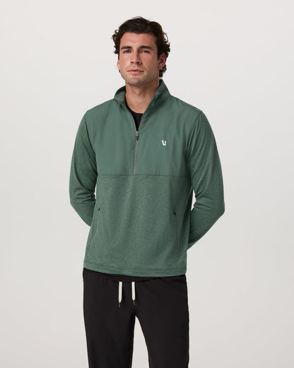 Sunday Element 1/2 Zip Agate Green Heather Pullover - Vuori