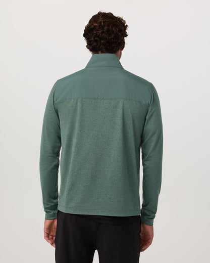 Sunday Element 1/2 Zip Agate Green Heather Pullover - Vuori