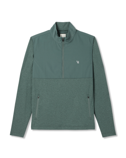 Sunday Element 1/2 Zip Agate Green Heather Pullover - Vuori