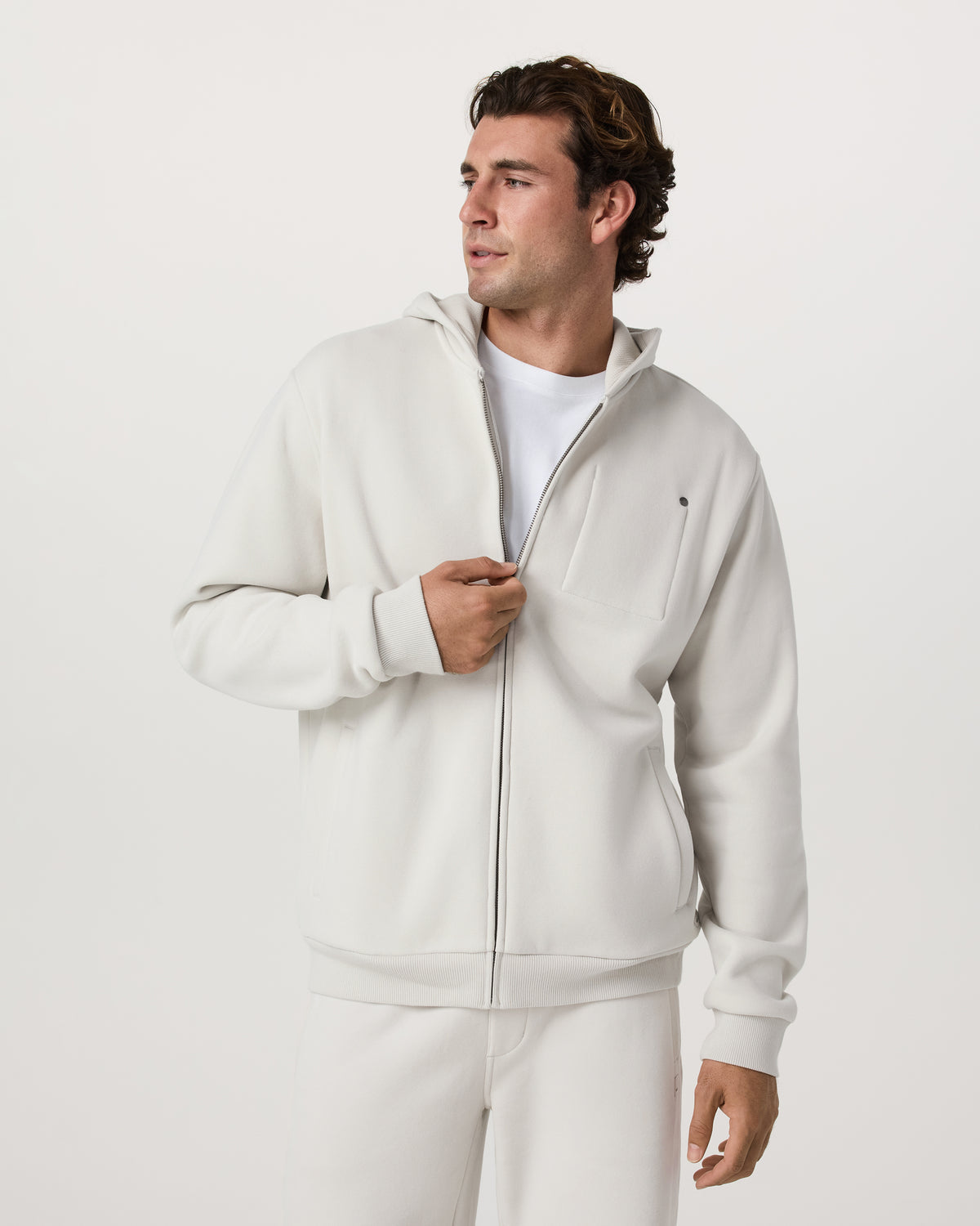 Seaside Full Zip 2.0 Men's Salt Full Zip Hoodie - Vuori