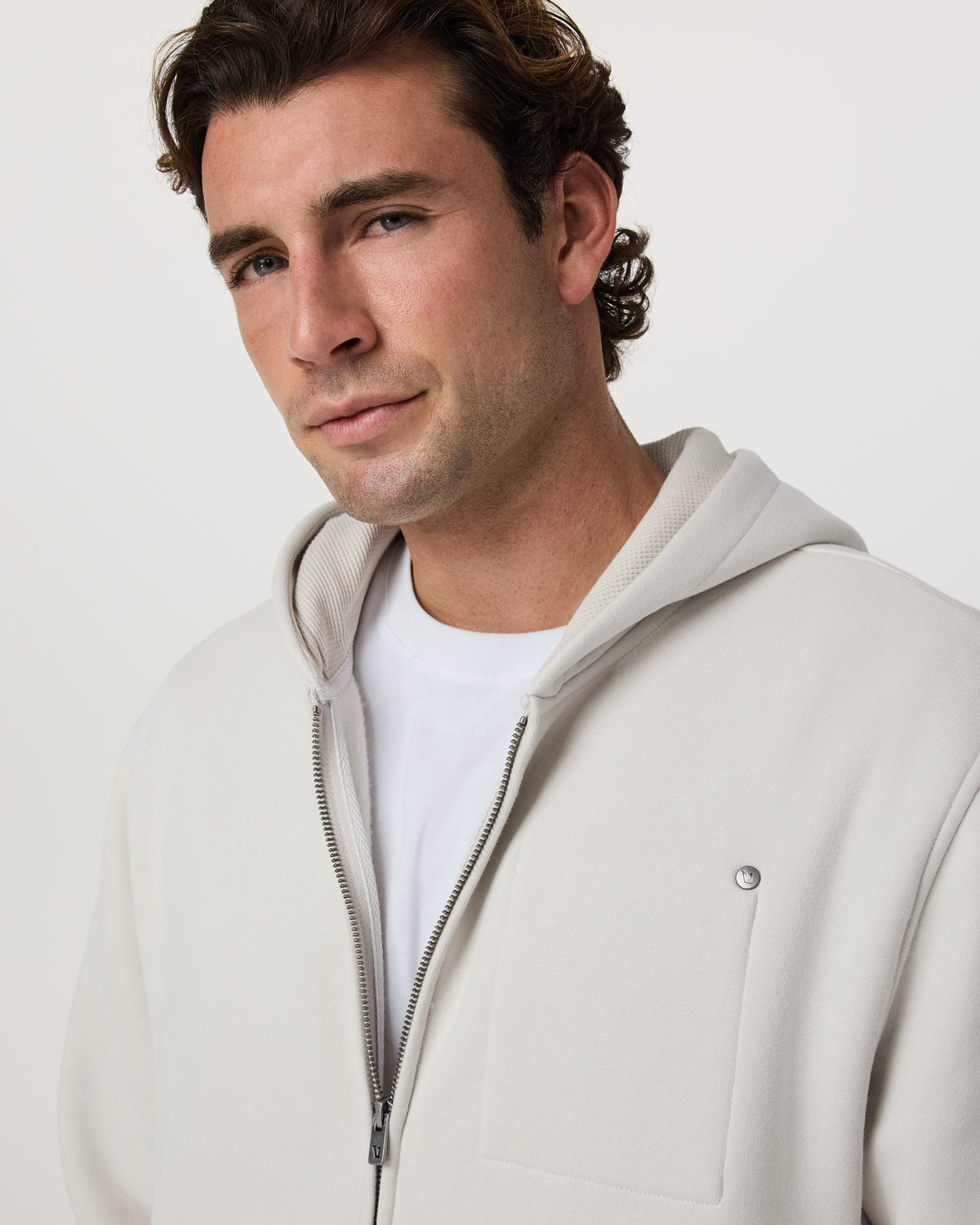 Seaside Full Zip 2.0 Men's Salt Full Zip Hoodie - Vuori