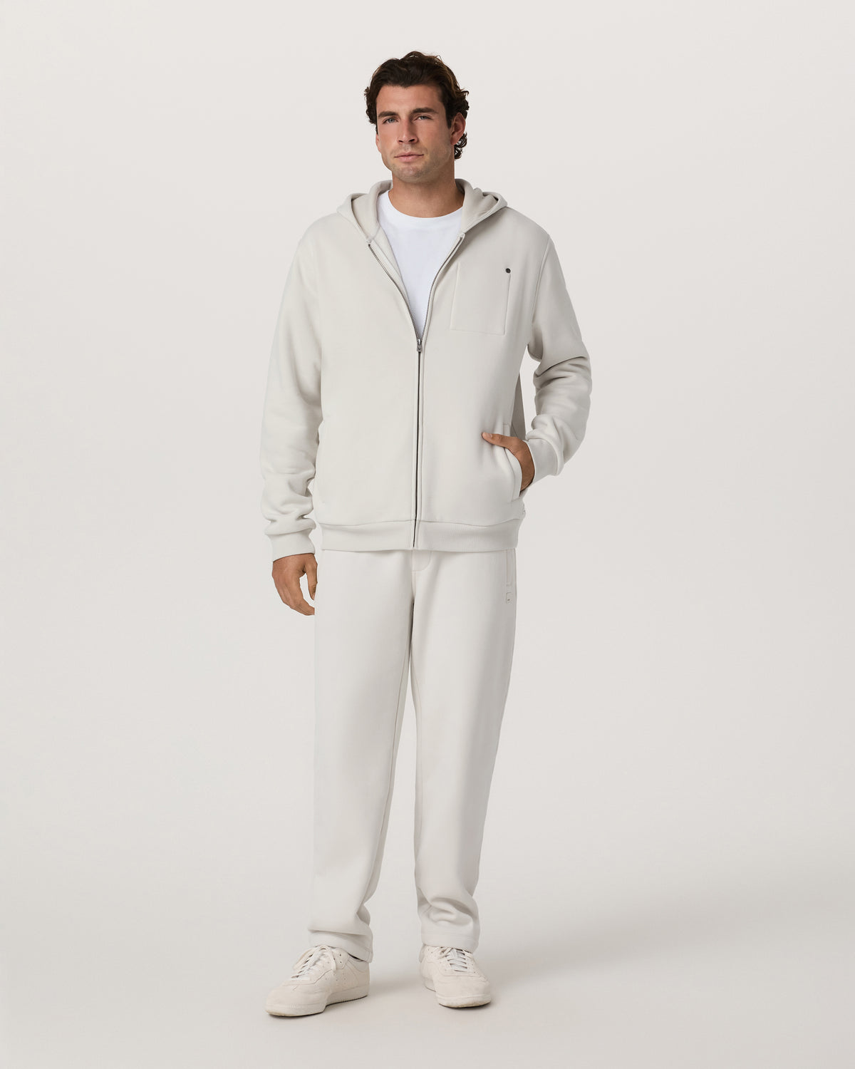 Seaside Full Zip 2.0 Men's Salt Full Zip Hoodie - Vuori