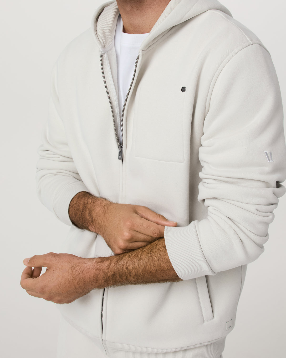 Seaside Full Zip 2.0 Men's Salt Full Zip Hoodie - Vuori