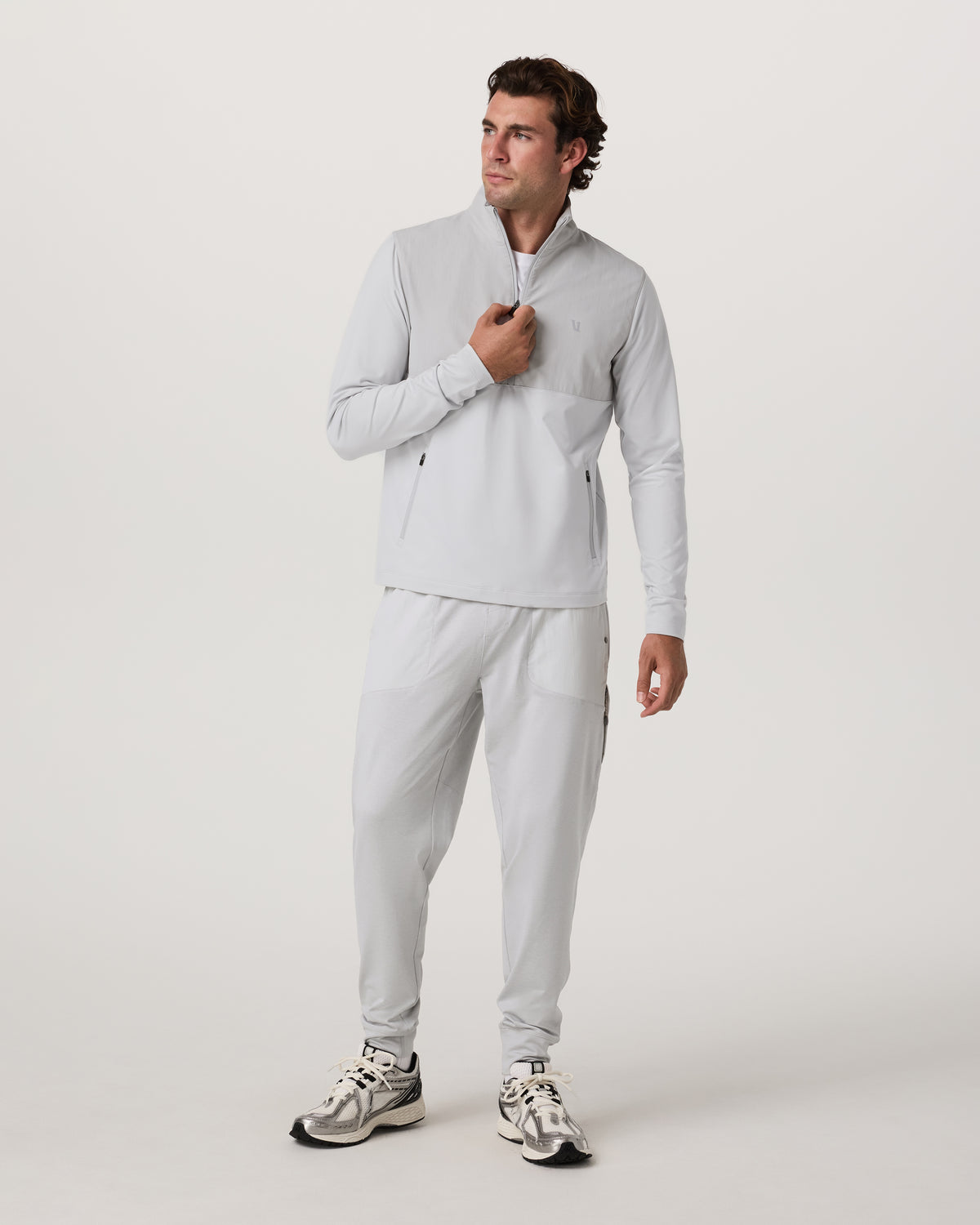 Sunday Element 1/2 Zip Men's Frost Grey Pullover - Vuori