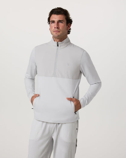 Sunday Element 1/2 Zip Men's Frost Grey Pullover - Vuori