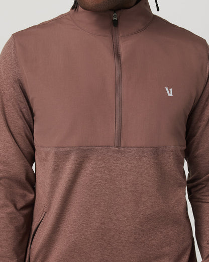 Sunday Element Half Zip Men's Sable Heather Layer - Vuori