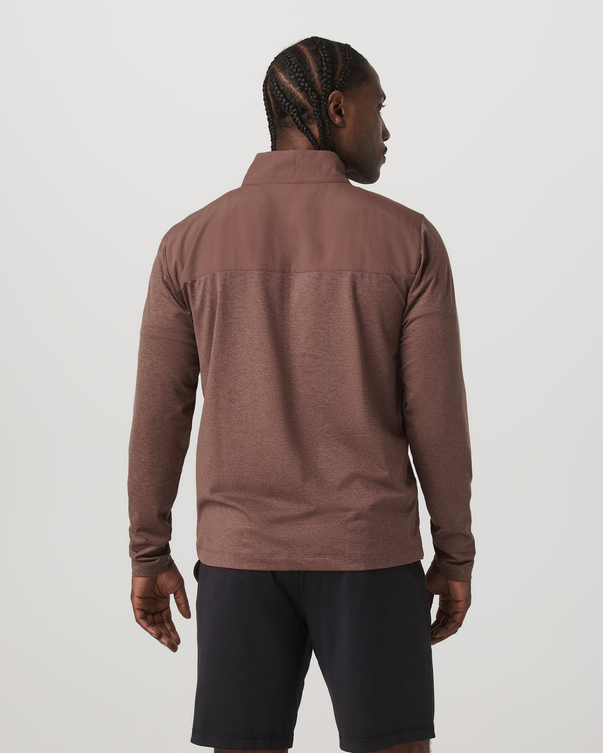 Sunday Element Half Zip Men's Sable Heather Layer - Vuori
