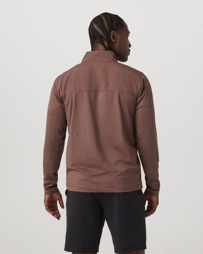 Sunday Element Half Zip Men's Sable Heather Layer - Vuori