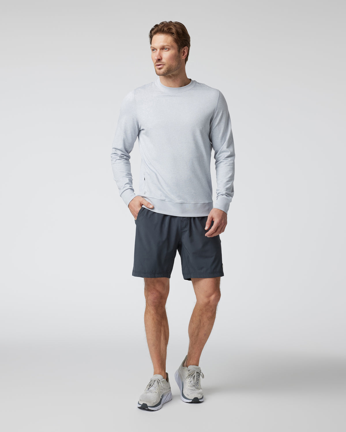 Ponto Performance Crew Men's Platinum White Pullover - Vuori