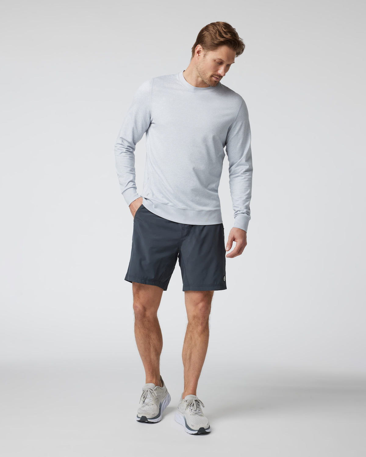 Ponto Performance Crew Men's Platinum White Pullover - Vuori