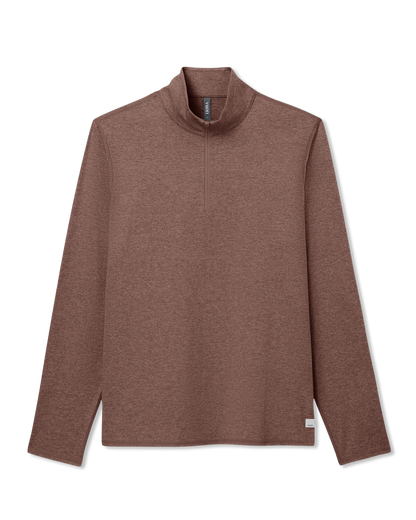 Ponto Half Zip Mock Neck Men's Sable Heather Layer - Vuori