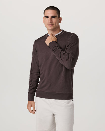 Ponto Performance Crew Men's Sangria Heather Crew Neck - Vuori